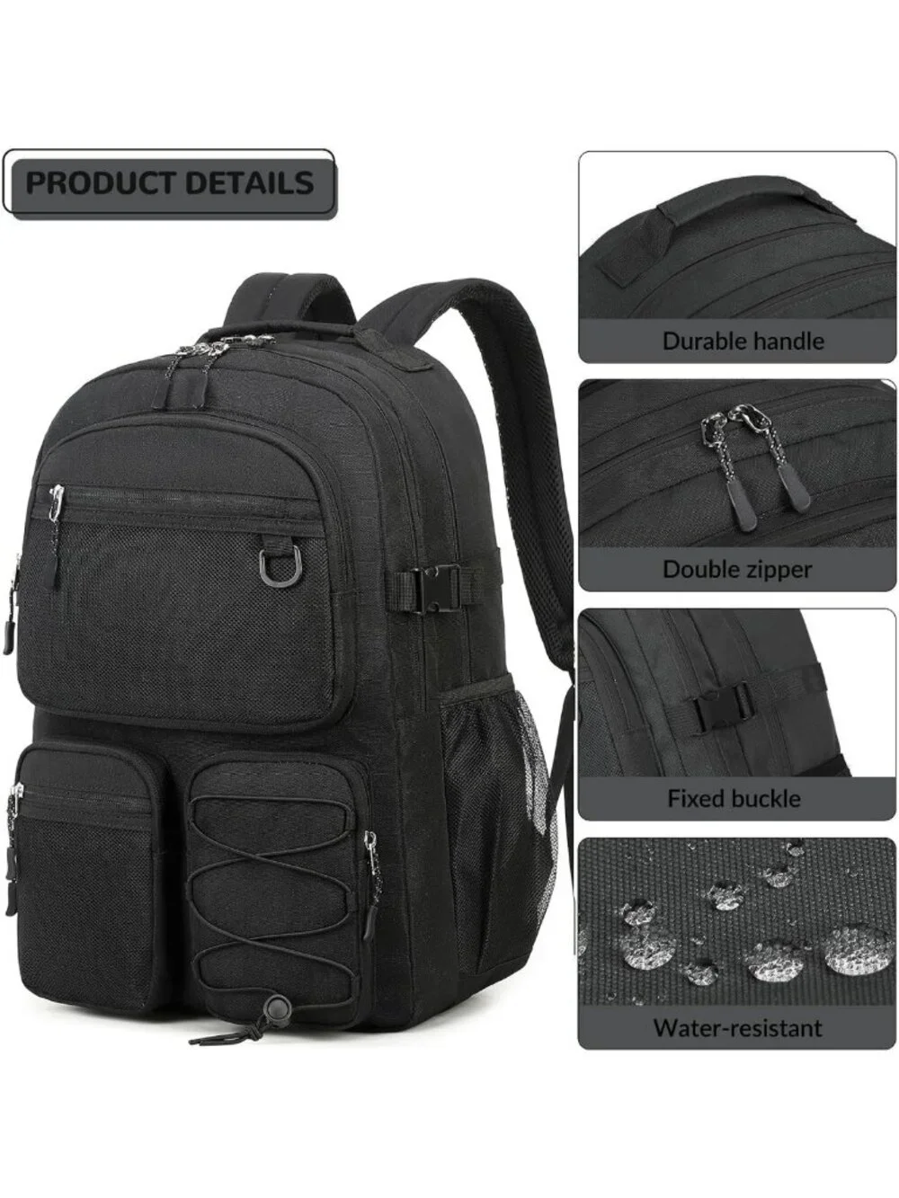 Water Resistant Daypack Backpack for School, Travel & Outdoor - Fits 15.6